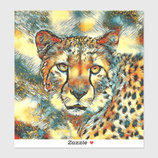 AnimalArt_Cheetah_004 Sticker (Vel)