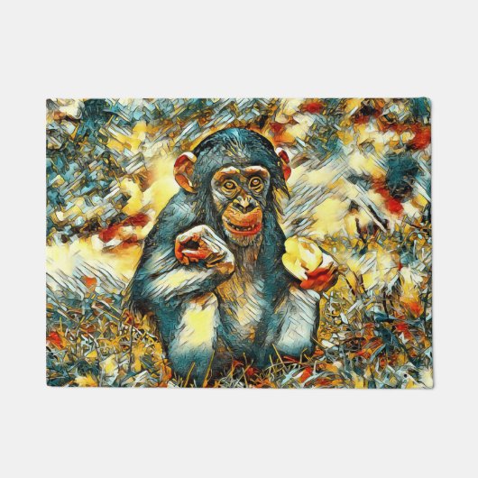 AnimalArt_Chimpanzee_003 Deurmat (Voorkant)