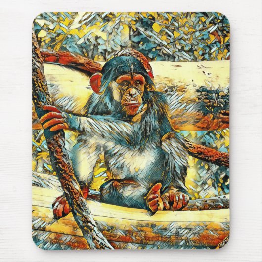 AnimalArt_Chimpanzee_011 Muismat (Voorkant)