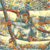 AnimalArt_Chimpanzee_011 Sticker (Voorkant)