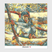 AnimalArt_Chimpanzee_011 Sticker (Vel)