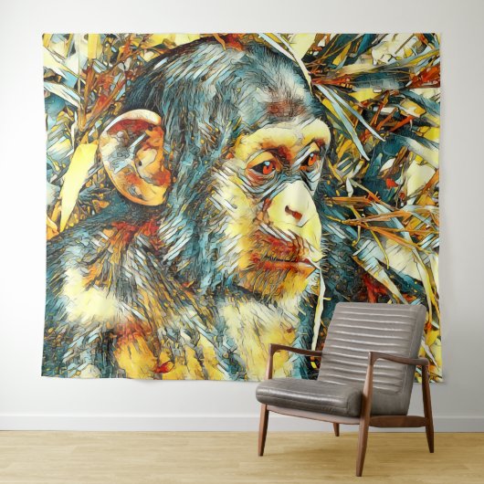 AnimalArt_Chimpanzee_012 Wandkleed (In Situ (horizontaal))