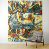 AnimalArt_Chimpanzee_012 Wandkleed (In situ)