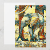 AnimalArt_Elephant_010 Feestdagenkaart (Voorkant / Achterkant)