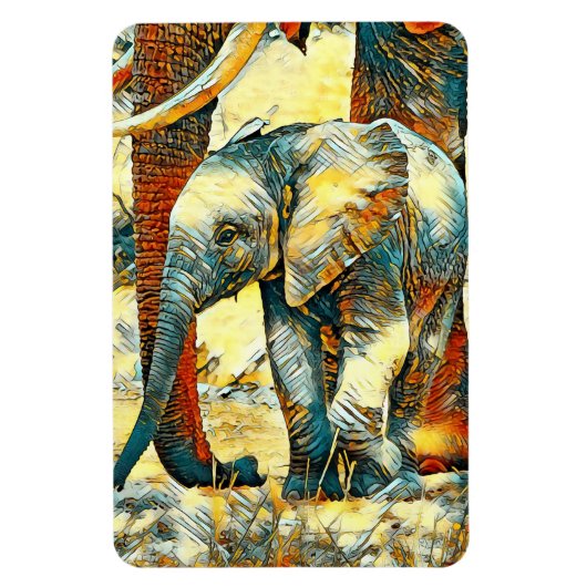 AnimalArt_Elephant_010 Magneet (Verticaal)