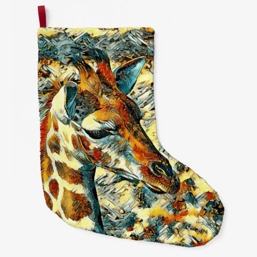 AnimalArt_Giraffe_002 Grote Kerstsok (Voorkant)