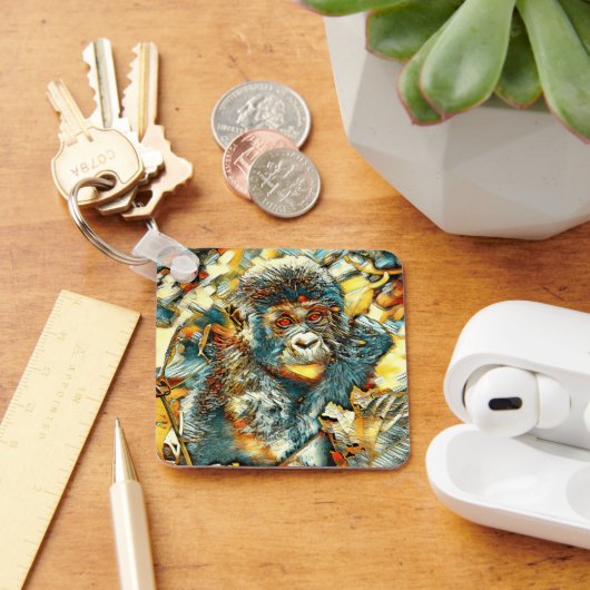 AnimalArt_Gorilla_005 Sleutelhanger (Bureau)