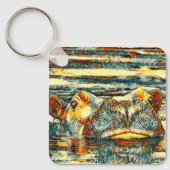 AnimalArt_Hippo_001 Sleutelhanger (Voorkant)