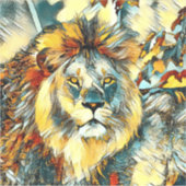 AnimalArt_Lion_001 Sticker (Voorkant)