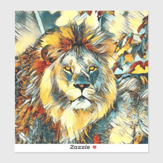 AnimalArt_Lion_001 Sticker (Vel)