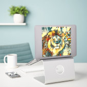 AnimalArt_Lion_001 Sticker (Laptop op bureau)