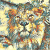 AnimalArt_Lion_002 Sticker (Voorkant)