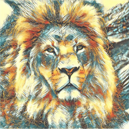AnimalArt_Lion_005 Sticker (Voorkant)
