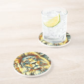 AnimalArt_Lion_005 Zandsteen Onderzetter (Zijkant)