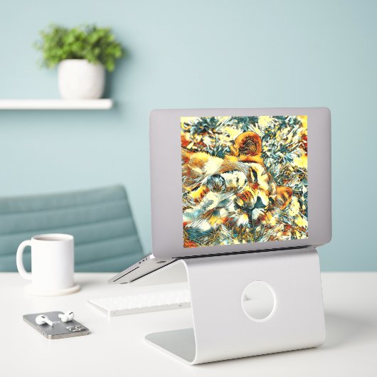 AnimalArt_Lion_008 Sticker (Laptop op bureau)