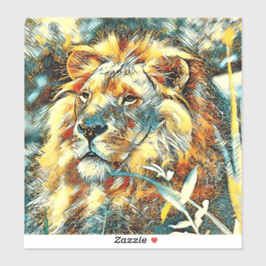 AnimalArt_Lion_009 Sticker (Vel)