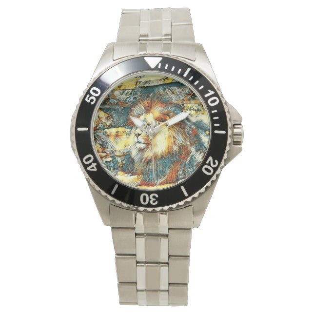 AnimalArt_Lion_033 Horloge (Voorkant)