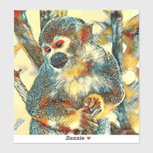 AnimalArt_Monkey_003 Sticker (Vel)