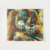 AnimalArt_OrangUtan_003 Wandkleed (Voorkant (horizontaal))