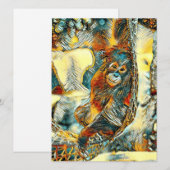 AnimalArt_OrangUtan_005 Feestdagenkaart (Voorkant / Achterkant)