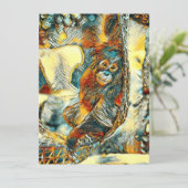 AnimalArt_OrangUtan_005 Feestdagenkaart (Staand voorkant)