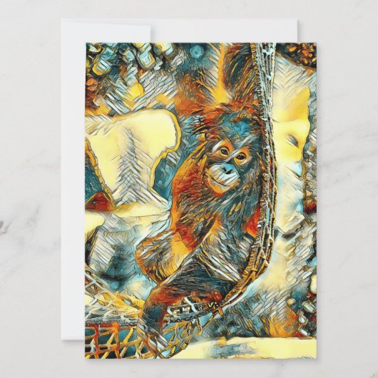 AnimalArt_OrangUtan_005 Feestdagenkaart (Voorkant)