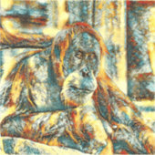 AnimalArt_OrangUtan_018 Sticker (Voorkant)