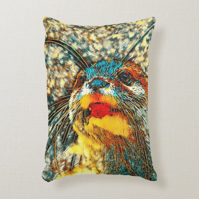 AnimalArt_Otter_001 Accent Kussen (Voorkant(Verticaal))