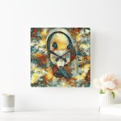 AnimalArt_Panda_006 Vierkante Klok (Huis)
