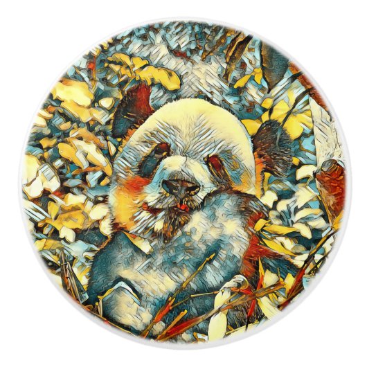 AnimalArt_Panda_012 Keramische Knop (Voorkant)
