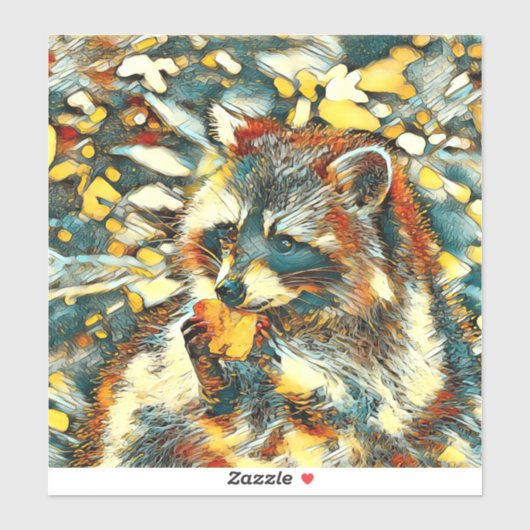 AnimalArt_Raccoon_001 Sticker (Vel)