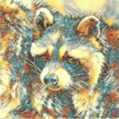 AnimalArt_Raccoon_004 Sticker (Voorkant)