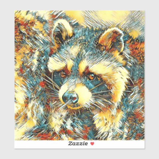 AnimalArt_Raccoon_004 Sticker (Vel)