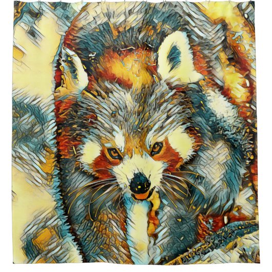 AnimalArt_RedPanda_002 Douchegordijn (Voorkant)