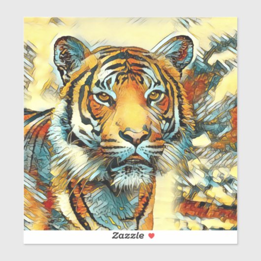 AnimalArt_Tiger_004 Sticker (Vel)