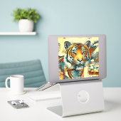 AnimalArt_Tiger_004 Sticker (Laptop op bureau)