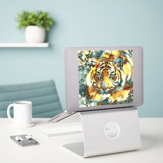 AnimalArt_Tiger_006 Sticker (Laptop op bureau)