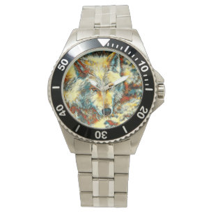 AnimalArt_Wolf_003 Horloge
