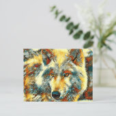 AnimalArt_Wolf_004 Briefkaart (Staand voorkant)