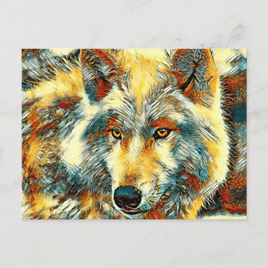 AnimalArt_Wolf_004 Briefkaart (Voorkant)