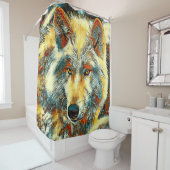 AnimalArt_Wolf_004 Douchegordijn (In situ)