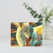 AnimalArt_Wolf_009 Briefkaart (Staand voorkant)
