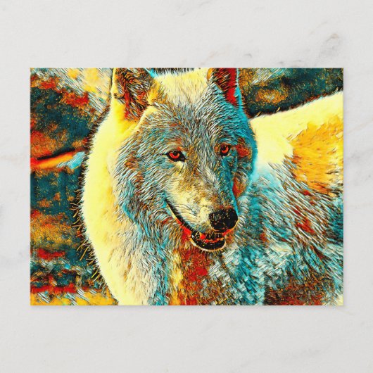 AnimalArt_Wolf_009 Briefkaart (Voorkant)