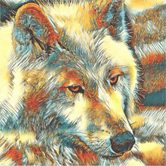 AnimalArt_Wolf_07 Sticker (Voorkant)