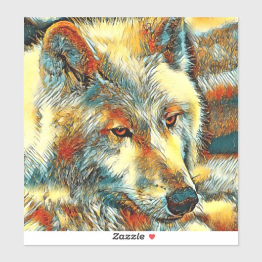 AnimalArt_Wolf_07 Sticker (Vel)