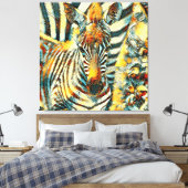 AnimalArt_Zebra_002 Canvas Afdruk (Insitu (Slaapkamer))