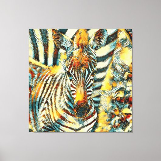 AnimalArt_Zebra_002 Canvas Afdruk (Voorkant)