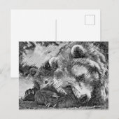 AnimalArtBW_Beer_002 Briefkaart (Voorkant / Achterkant)