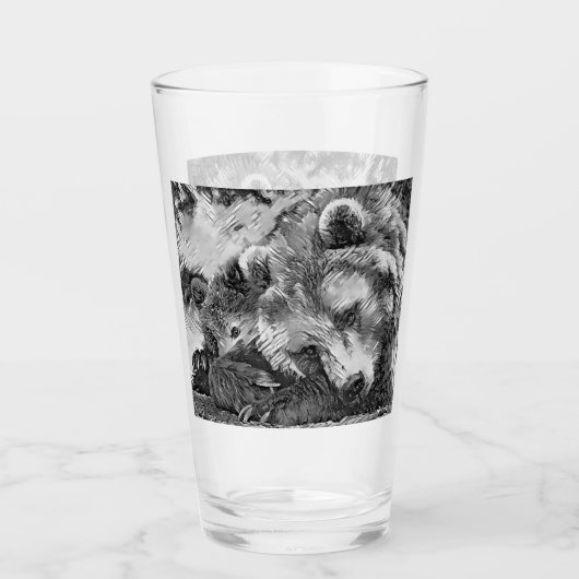 AnimalArtBW_Beer_002 Glas (Voorkant)