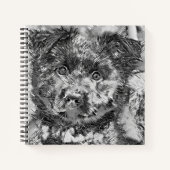 AnimalArtBW_Dog_005 Notitieboek (Voorkant)